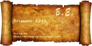 Brummer Erik névjegykártya